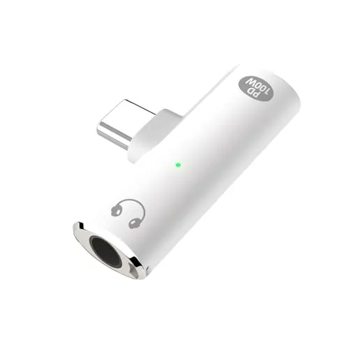IVIVTOR USB-C Kopfhörer Adapter – 2 in 1 100W Schnelllade und 3.5mm Audio Adapter für Telefone mit Typ-C