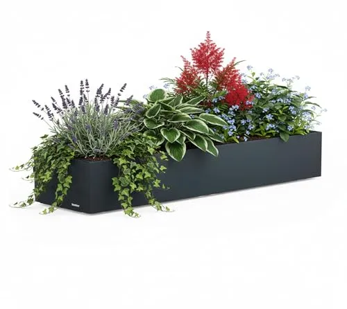 Herstera Garden Cube Xic L | Rechteckiger Pflanzkübel Anthrazit 150 L - Der Herstera Garden Cube Xic L ist ein eleganter Pflanzkübel aus robustem Stahl, wetterfest und ideal für Garten und Terrasse. Mit 150 L Fassungsvermögen bietet er vielseitige Bepflanzungsmöglichkeiten und setzt stilvolle Akzente.