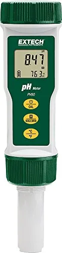 Extech PH-Messgerät PH90 digital - Messgerät für pH-Wert und Temperatur, ideal für Oberflächen und Flüssigkeiten. Mit robuster Elektrode, automatischer Temperaturkompensation und wassergeschütztem Gehäuse (IP57).