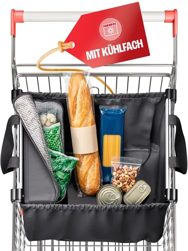 Easy-Cooler Einkaufswagentasche Alu Faltbare Einkaufstasche mit Kühlfach 40L