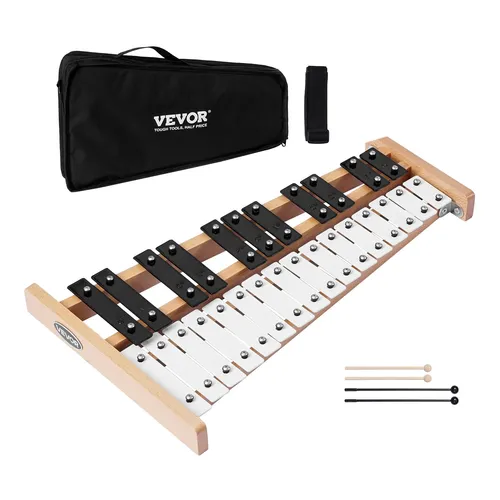 VEVOR Glockenspiel Xylophon 27 Noten Schlaginstrument SPCC-Klappen Metalltasten