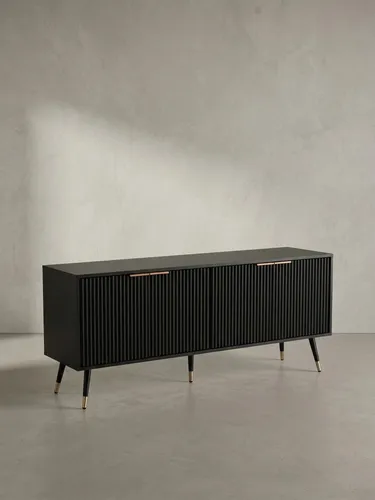 Produktbild Modernes Lowboard Schwarz mit Eiche-Nachbildung 150x60x39 cm