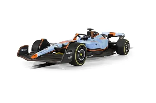 Scalextric Cars – C4559 Williams FW45 – Alex Albon – Gulf Edition – Spielzeug-Schlitzauto zur Verwendung Rennstrecken oder -Set – Geschenkideen für kleine Kinder für Jungen-Mädchen