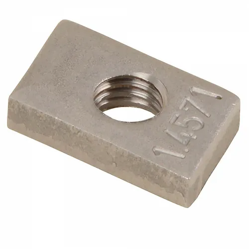 10x Edelst. V4A SchiebemutterM8•C-Profil27/18-28/30•Gewindeplatte Gleitmutter