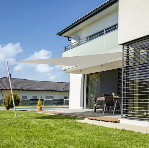 Windhager Sonnensegel Cannes Dreieck 3 x 3 m - UV-beständiger Sonnenschutz für Garten und Terrasse, reißfest und faltenscharf gespannt
