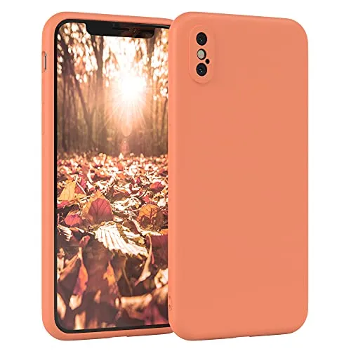 EAZY CASE - Silikonhülle für iPhone X/XS Hülle Silikon Case Orange weich stoßfeste Handyhülle Schutzhülle mit Kameraschutz Dünn Premium Schutz Cover TPU Phone Bumper in Pastell Hellorange Matt