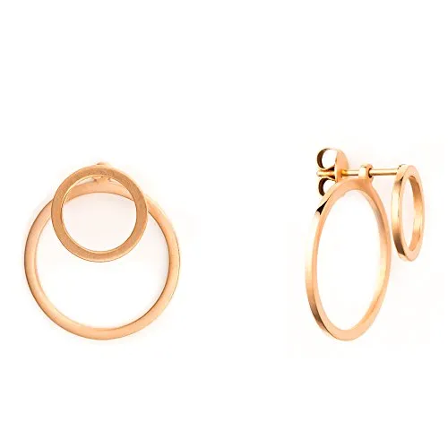 Heideman Ohrringe Circle Damen Ewiger Kreis - Edelstahl - Ohrstecker gold und roségold farbend glänzend - runde Ohrringe Stecker für Frauen - 2 in 1 Ohrschmuck - Doppelohrringe vorne und hinten