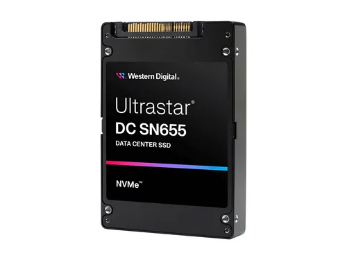 WD Ultrastar DC SN655 U.3 SSD - 3,84 TB, ISE - Festplatte mit 3,84 TB Speicherkapazität, optimiert für Datacenter-Anwendungen und hohe Leistungsanforderungen.