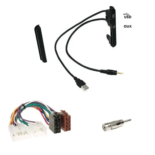 2-DIN Blende Radioblende mit USB AUX+ISO Adapterkabel für Toyota RAV4 MR2 Celica