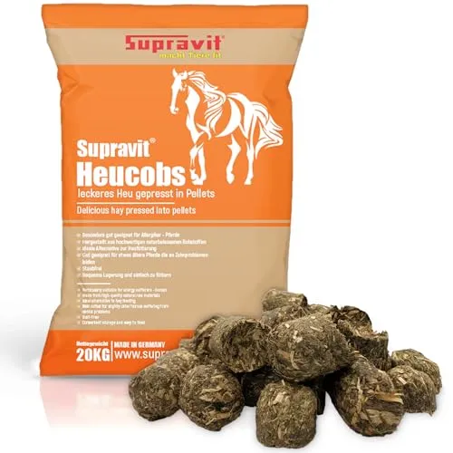 Supravit Heucobs für Pferde staubfrei | 20kg | Hochwertige Heupellets für Allergiker