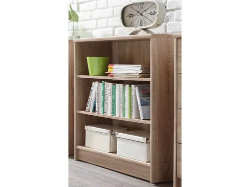 Standregal Sonoma Eiche 86 cm hoch - Regal aus Sonoma Eiche Nachbildung, ideal für Bücher oder als Kellerregal, platzsparend und modern gestaltet.