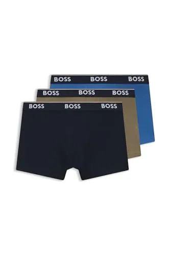 BOSS Trunk 3er-Pack aus Stretch-Baumwolle mit Logo-Bund in S - Bequeme Unterwäsche aus elastischer Baumwollmischung, ideal für den Alltag. Der Logo-Bund sorgt für einen modischen Akzent und perfekten Sitz.