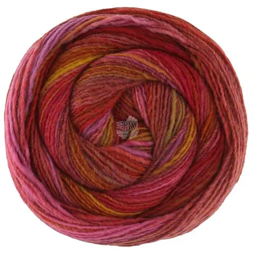 LANA GROSSA Gomitolo Intenso | Dochtgarn mit unregelmäßigem Ringeleffekt | Handstrickgarn aus 50% Schurwolle & 50% Acryl | 200g Wolle zum Stricken & Häkeln | 700m GarnFB 238