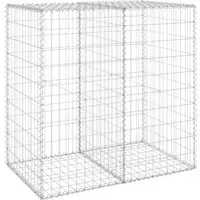 vidaXL Gabionenwand mit Abdeckung aus verzinktem Stahl 100x60x100 cm - Robuste Gabionenwand für stabile Stützmauern, wetterbeständig und langlebig. Ideal für Landschaftsgestaltung und bietet Schutz vor Wind und Regen.