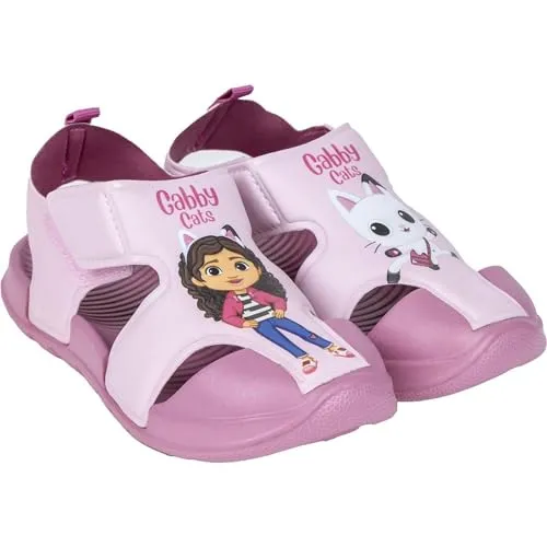 CERDÁ LIFE'S LITTLE MOMENTS Gabby's Dollhouse Kindersandalen - Größe 28 - aus Polyester - EVA-Gummisohle - Gabby und Paws Panty Print - Original Produkt entworfen in Spanien