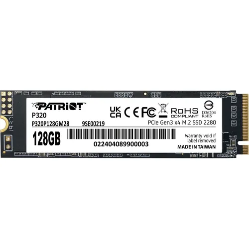 Patriot P320 SSD 128 GB, M.2 2280 - Hochgeschwindigkeits-Speicher - Festplatte mit PCIe Gen3 x4 Technologie für blitzschnelle Lese- und Schreibgeschwindigkeiten, ideal zur Verbesserung der Systemleistung und Reduzierung von Ladezeiten.