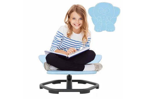 COSTWAY Sensorischer Drehstuhl Kinder, 360° Kinderdrehstuhl Blau