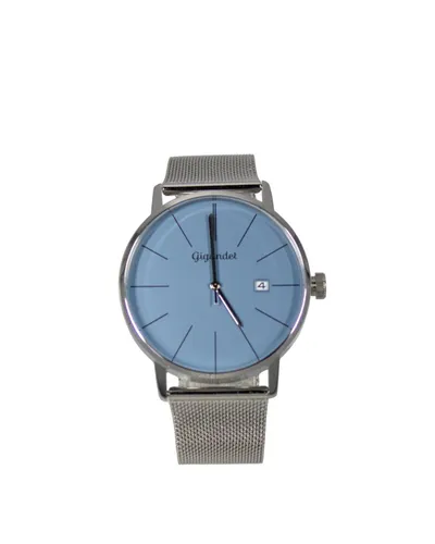 Gigandet Quarzuhr Armbanduhr Herren Edelstahl Silber Hellblau G42-020, Mineralglas, Datumsanzeige
