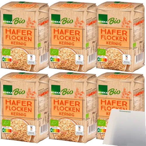 Edeka BIO Haferflocken kernig 6er Pack 6x500g Packung usy Block