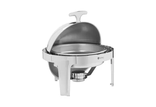 Royal Catering Chafing Dish Kugelform 6 L mit Brennstoffbehälter - Eleganter Chafing Dish aus Edelstahl, ideal für Buffets und Catering. Hält Speisen schonend warm und ist ein echter Hingucker durch die auffällige Kugelform.