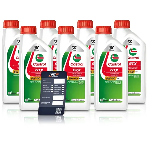 7x 1 L LITER CASTROL GTX 5W-40 A3/B4 MOTOR-ÖL MOTOREN-ÖL