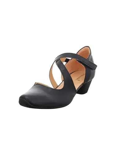 Think! Nappaleder Pumps mit Klettverschluss - Pumps aus hochwertigem Nappaleder mit gepolsterter Decksohle, ideal für den Alltag. Der individuell verstellbare Klettverschluss sorgt für optimalen Halt und der florale Print verleiht einen verspielten Look.