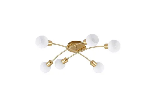 Lindby Agmar 6 Deckenleuchte Brass - Elegante Deckenleuchte aus Messing, vereint klassisches und modernes Design, sorgt für blendfreies, harmonisches Licht und passt in jeden Raum.
