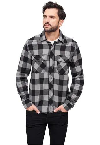 Brandit Check Hemd schwarz, M - Kariertes Flanellhemd von Brandit im Slim Fit, aus 100% Baumwolle. Hautfreundlich und wärmend, ideal für lässige Outfits und kühle Tage.