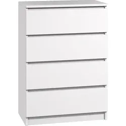 Moderne Kommode mit 4 Schubladen in Weiß