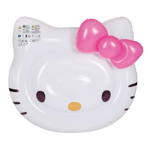 Hello Kitty Floater mit aufblasbarer Schleife - Wasserspielzeug für den Sommer, ideal für Kinder mit maximaler Belastung von 80 kg und einer Größe von 140 x 120 cm, bringt Spaß und Sicherheit im Wasser.