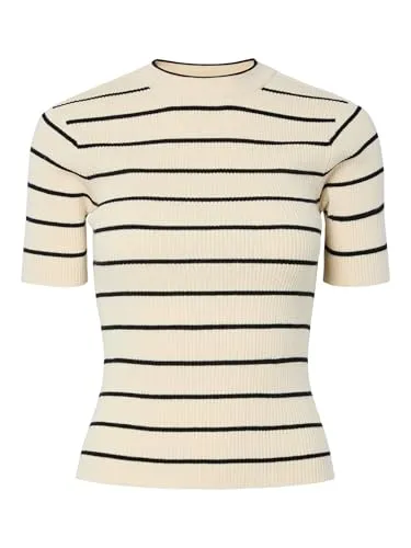 PIECES Pcmira Ss O-Neck Knit Noos Bc