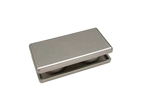 prodecoshop Magnetgriff, Gardinenmagnet, Gardinengriff, Griff für Rollos, Schiebevorhänge und Gardinen, Größe 4 x 8 cm, edelstahlfarben