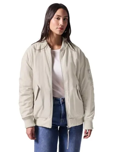 Street One Studio Damen F202042 Schimmernder Blouson, Pearly Sand, Größe 42 - Funktionsjacke mit Rundhalsausschnitt, langarm und seitlichen Taschen – ideal für modische Akzente und komfortable Bewegungsfreiheit.