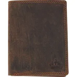 Geldbörse Herren Portemonnaie Echt Leder Börse Hochformat Geldbeutel Braun RFID-Schutz MANZA® - Braun