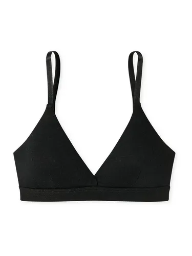 Schiesser Damen Soft Organic Cotton Pure Rib T-Shirt-BH, Schwarz_179915, 70A EU - Klassische BHs für Damen, ohne Bügel, mit herausnehmbaren Pads und verstellbaren Trägern für optimalen Tragekomfort und sanfte Unterstützung.