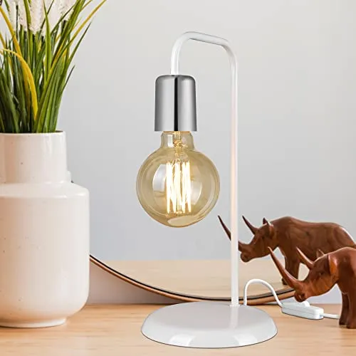 lux.pro Tischleuchte Lancaster - Moderne Nachttischlampe E27 - Stilvolle Tischlampe für Wohnräume mit individuellem Design. Ideal für Nachttische und Beistellmöbel, mit hochwertigem Metallsockel und E27-Fassung.
