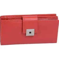 Lemondo Leder-Damenlangbörse mit Reißverschluss kräftiges rot - Rot