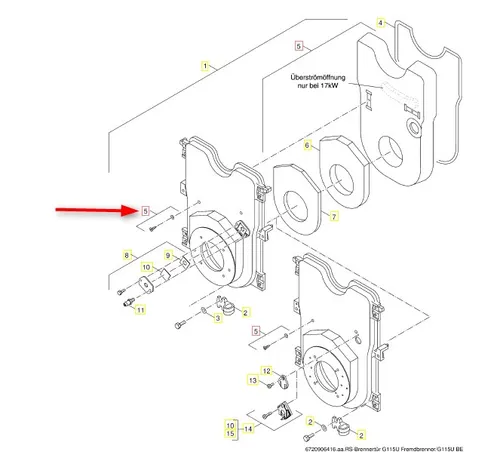 Buderus Sieger Wärmeschutz Brennertür G115-17 BE Wool 607 von Buderus