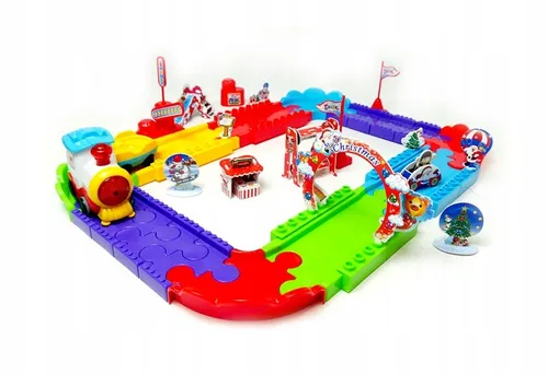 Weihnachtsbausteine Zugset für Kinder – leuchtender Spielzeugzug mit Anhänger & Sound, kreatives Geschenk