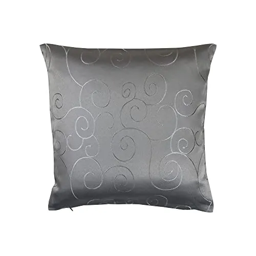 Kissenbezug Damast Circle 40 x 40 cm Silber Moderne Kissenhüllen, vielseitige Farb- und Größenauswahl für eine perfekte Abstimmung zur passenden Wohnungseinrichtung