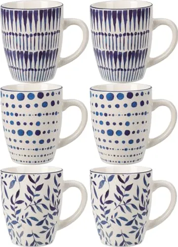 Koopman International B.V. 6x Tasse Kaffeetasse Becher 200ml Kaffee 10x7cm Teetasse Trinken Küche, Q96000740