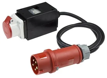 Adapterstecker Starkstromverteiler CEE 32A - 16A 60704 - Stromverteiler & Baulicht, ideal für den Einsatz auf Baustellen mit hoher Sicherheit und Zuverlässigkeit.