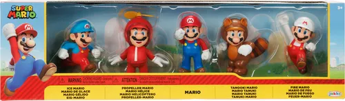 Super Mario Nintendo Figuren 5er Set - Actionfiguren für Kinder - Enthält 5 detailreiche Figuren von Mario und Freunden, ideal zum Nachspielen von Abenteuern und für Sammler!