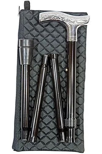 Designer Gehstock Gehhilfe Faltstock Alter Fritz mit verchromtem Griff