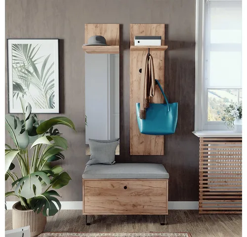 Vicco Garderoben-Set Siri, Goldkraft Eiche in gold von Vicco