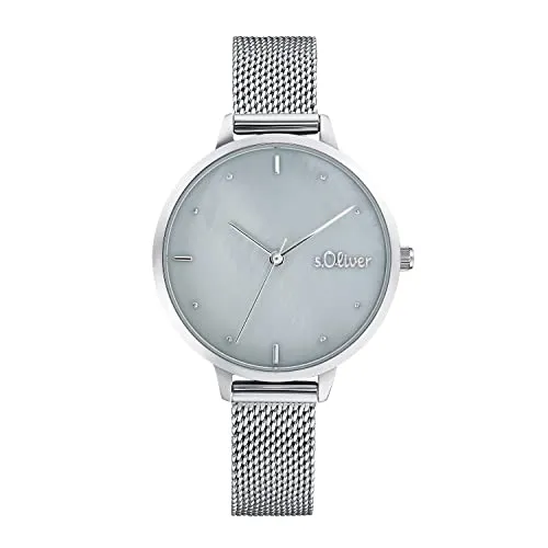 s.Oliver Damen Armbanduhr Quarzuhr Analog mit Edelstahl Armband - Elegante Damen Armbanduhr mit hochwertigem Edelstahlband, 3 bar wasserdicht und in schöner Geschenkbox. Ideal für stilbewusste Frauen!