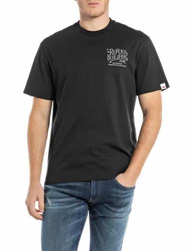 Replay Herren T-Shirt mit Marken-Print, Gr. XXL, BLACK - Stylisches T-Shirt der Marke Replay in Größe XXL. Aus dehnbarem Jersey für hohen Tragekomfort und vielseitige Kombinationsmöglichkeiten.