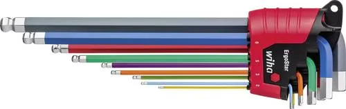 Wiha Innen-Sechskant Winkelschraubendreher-Set 1.5 mm bis 8 mm - Schraubenschlüssel-Set mit Kugelkopf für einfachen Zugang zu Schrauben. Erhöht Effizienz durch farbige, leuchtende Stiftschlüssel, die auch im Dunkeln auffindbar sind.