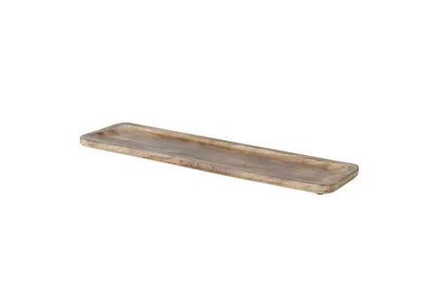 BOLTZE Dekotablett Schale Lamora, Hellbraun, 55x14x2 cm - Elegantes Dekotablett aus hochwertigem Mangoholz mit natürlicher Farbgebung. Ideal für stilvolle Präsentationen und vielseitige Nutzung in jedem Raum.