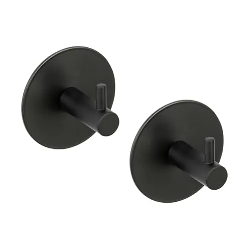 Schöner Wohnen Kollektion Wandhaken Mod. Meleto 2er Set - Bademantel- & Handtuchhaken, aus rostfreiem Edelstahl mit Klebepad-Technologie für einfache Montage ohne Bohren, ideal für Handtücher und Bad-Utensilien.